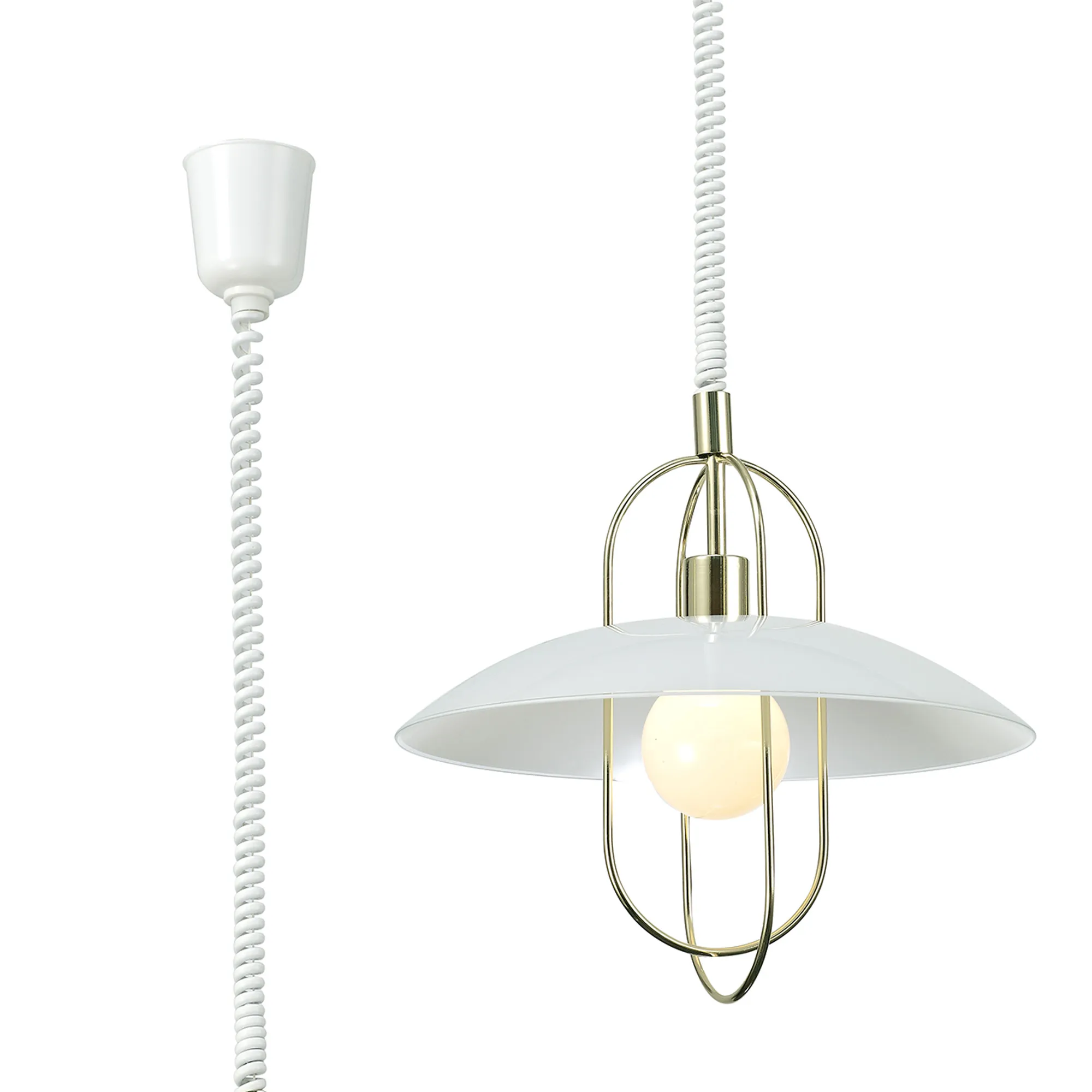 D0266  Riva Glass Rise & Fall Pendant 1 Light Polished Brass